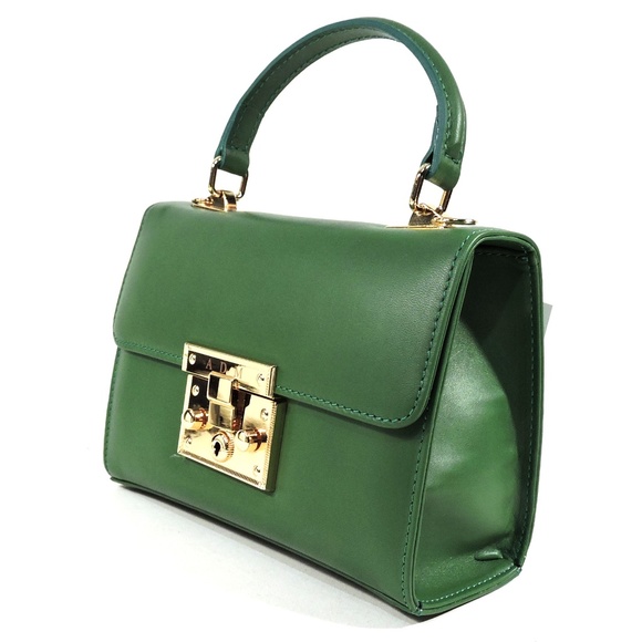 ALESSANDRO DI MARIA 🇮🇹 WOMEN'S GREEN SOFT LEATHER FASHION HANDBAG - Picture 4 of 8